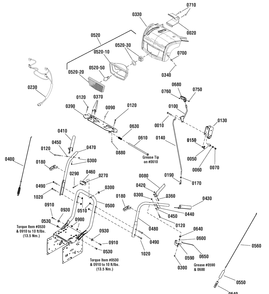 Handles And Controls Group Diagram and Parts List for 1695859-MM741450 2010 Briggs and Stratton Snow Blower